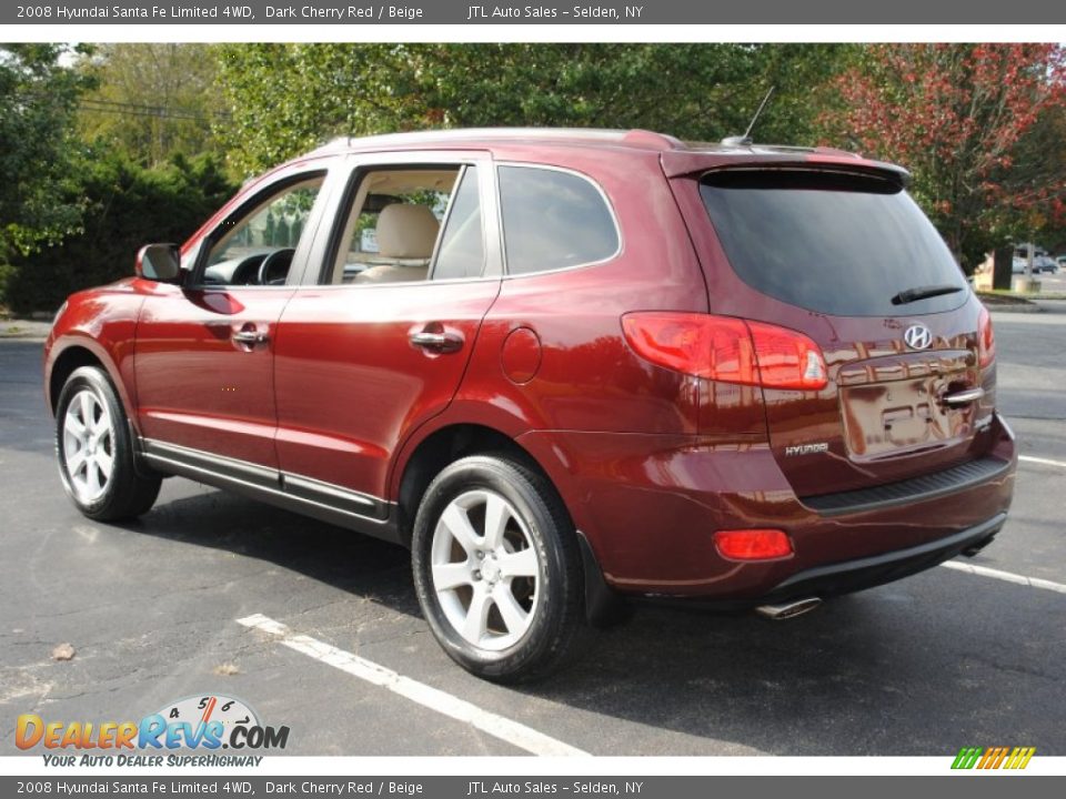 2008 Hyundai Santa Fe Limited 4WD Dark Cherry Red / Beige Photo #4