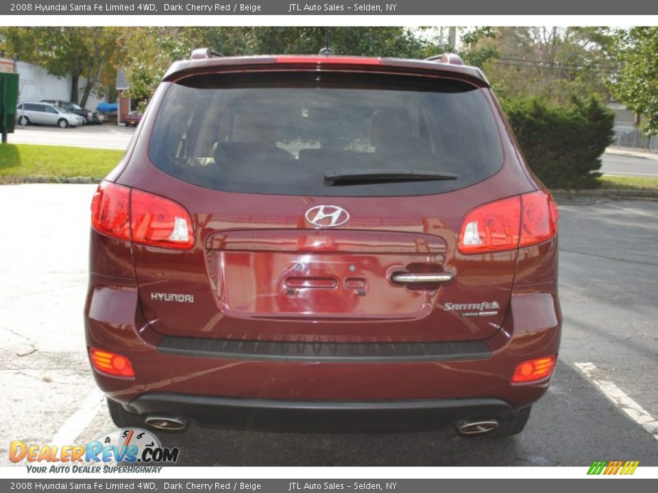 2008 Hyundai Santa Fe Limited 4WD Dark Cherry Red / Beige Photo #5
