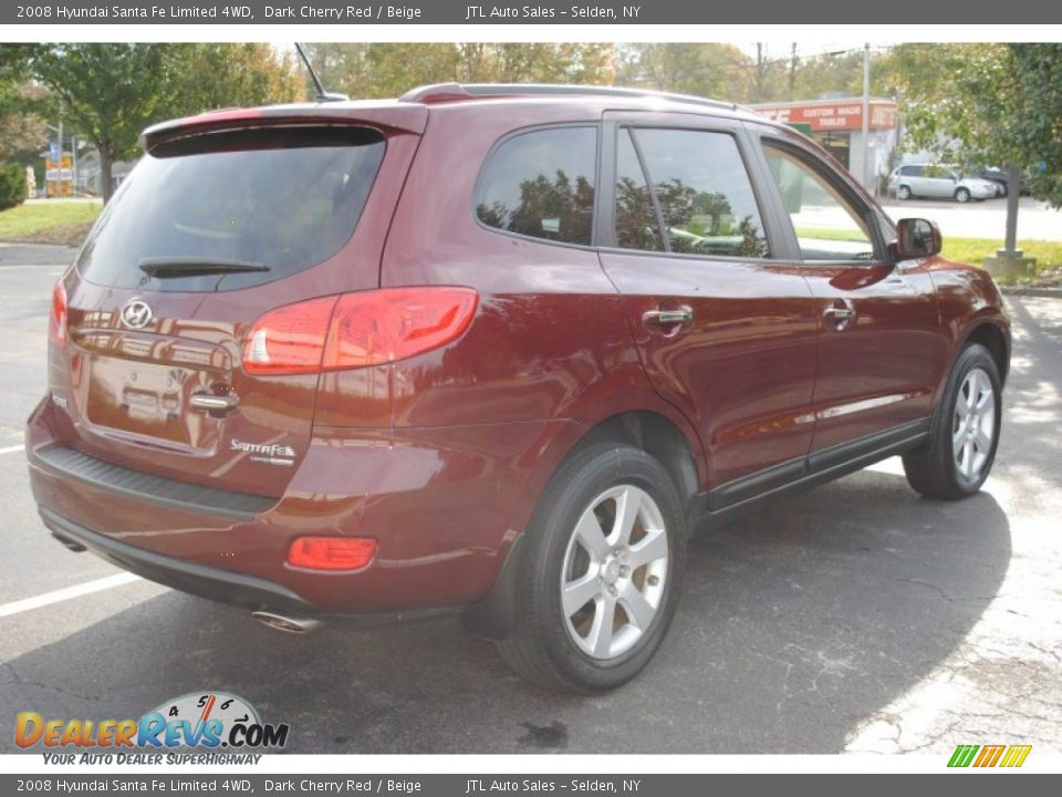 2008 Hyundai Santa Fe Limited 4WD Dark Cherry Red / Beige Photo #6