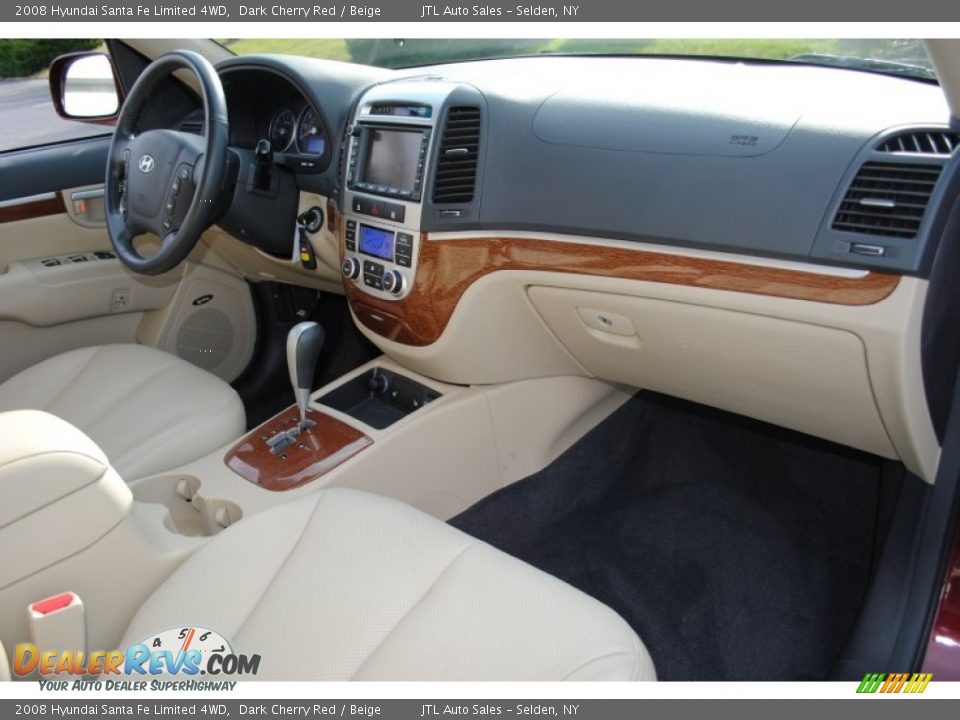 2008 Hyundai Santa Fe Limited 4WD Dark Cherry Red / Beige Photo #8