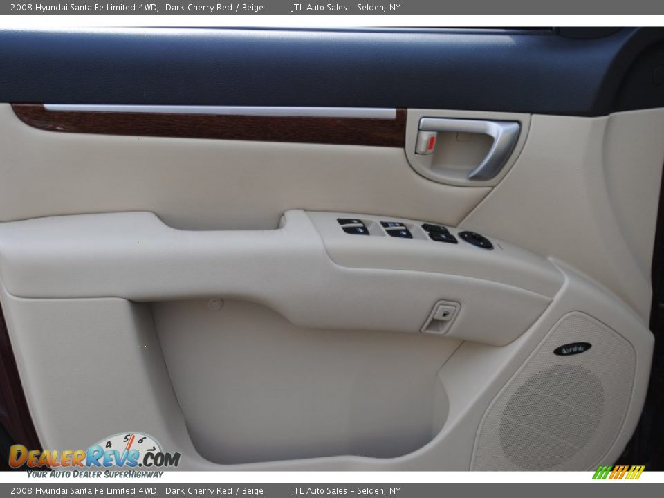 2008 Hyundai Santa Fe Limited 4WD Dark Cherry Red / Beige Photo #10