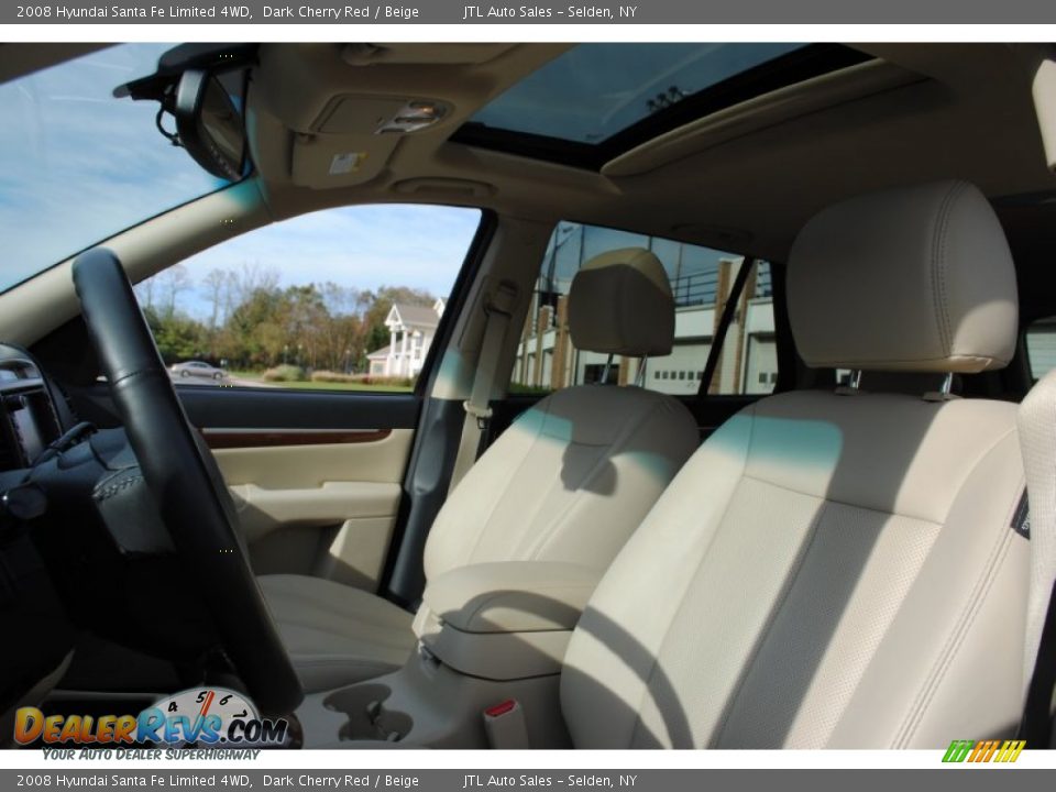 2008 Hyundai Santa Fe Limited 4WD Dark Cherry Red / Beige Photo #11