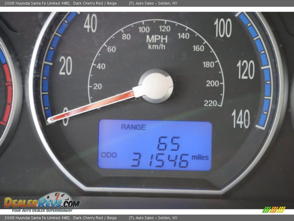 2008 Hyundai Santa Fe Limited 4WD Dark Cherry Red / Beige Photo #13