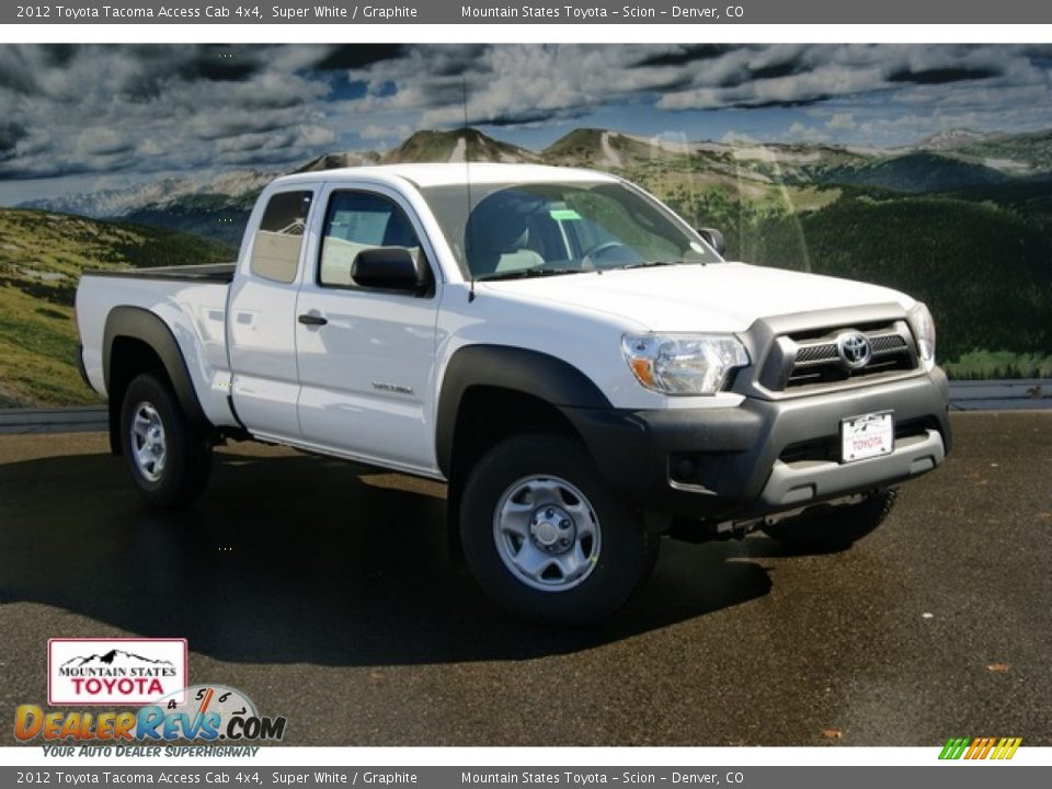 2012 Toyota Tacoma Access Cab 4x4 Super White / Graphite Photo #1