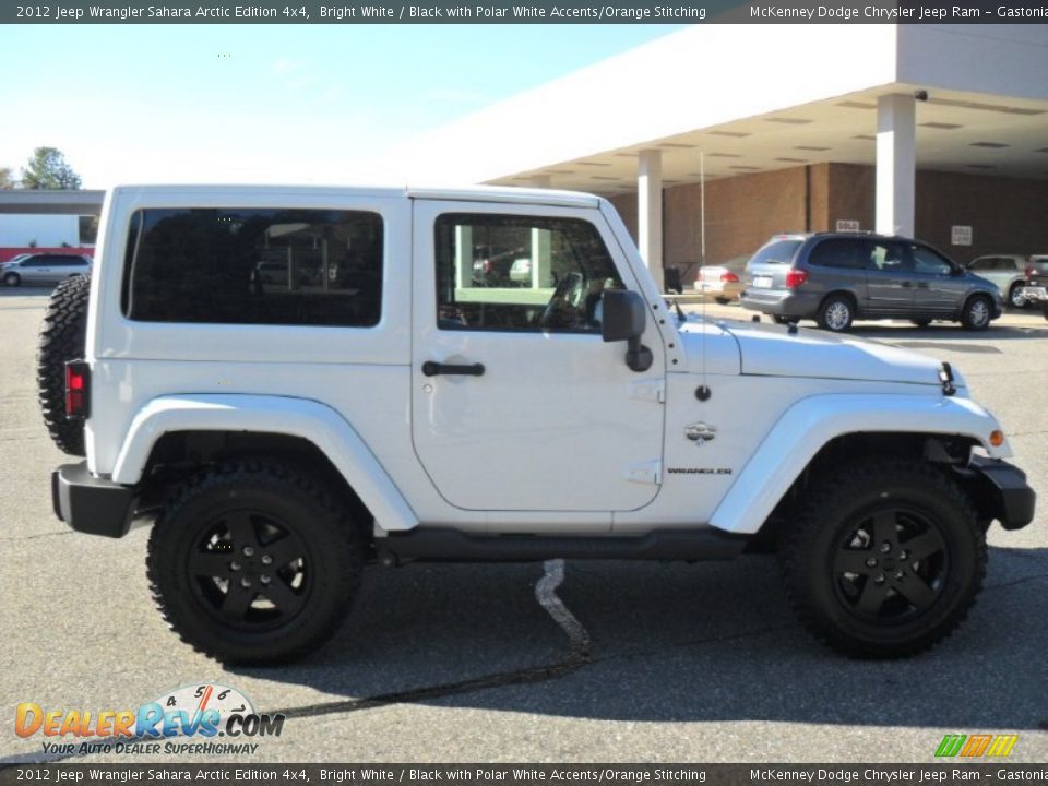 2012 Jeep Wrangler Sahara Arctic Edition 4x4 Bright White / Black with Polar White Accents/Orange Stitching Photo #4