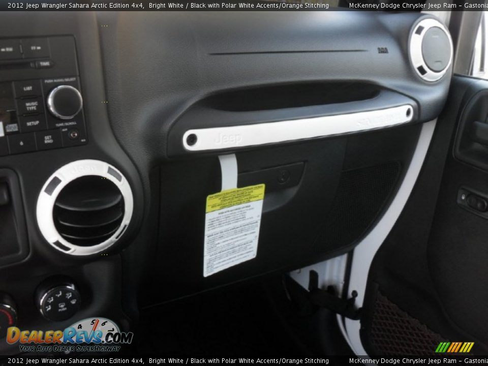2012 Jeep Wrangler Sahara Arctic Edition 4x4 Bright White / Black with Polar White Accents/Orange Stitching Photo #17