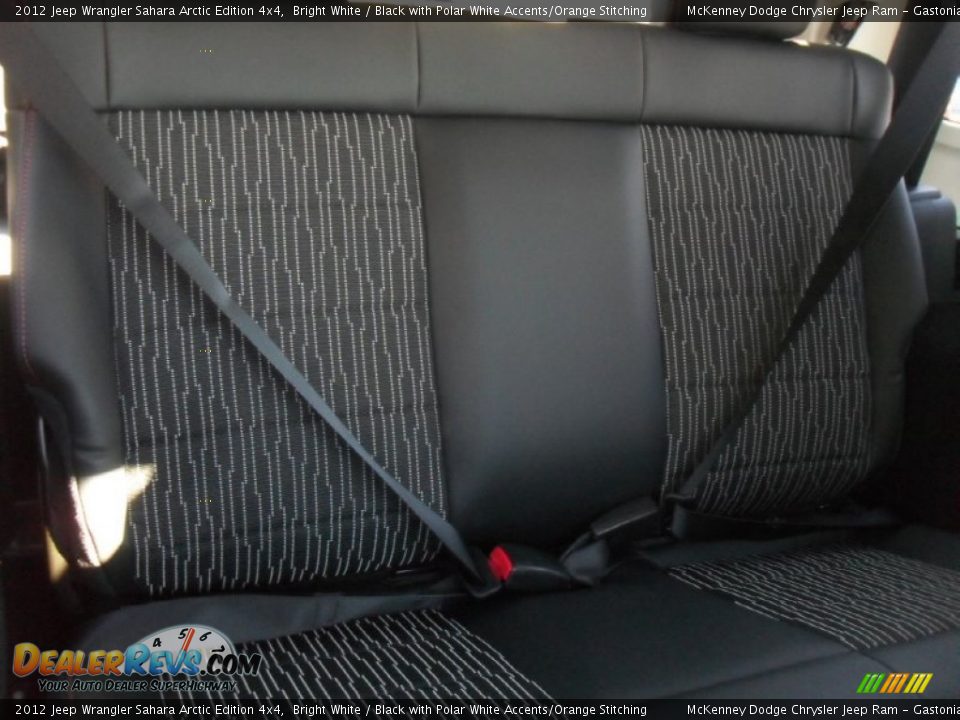 Black with Polar White Accents/Orange Stitching Interior - 2012 Jeep Wrangler Sahara Arctic Edition 4x4 Photo #21