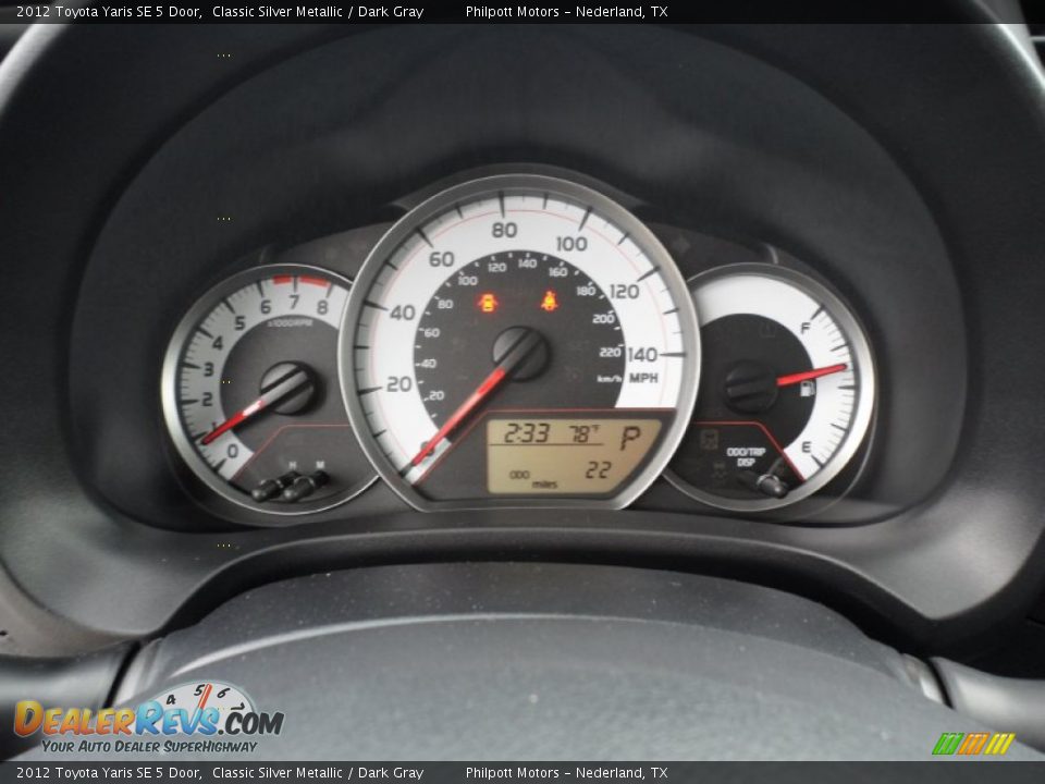 2012 Toyota Yaris SE 5 Door Gauges Photo #30