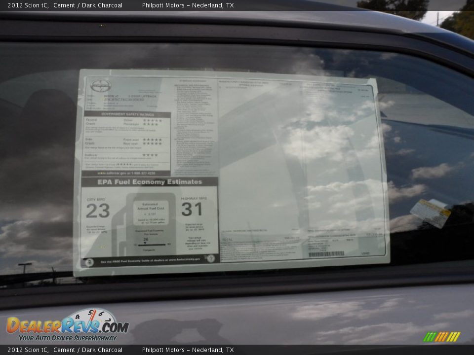 2012 Scion tC  Window Sticker Photo #33