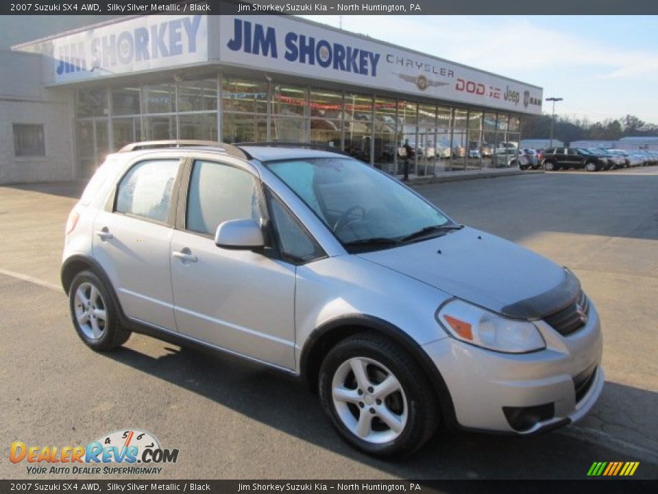 2007 Suzuki SX4 AWD Silky Silver Metallic / Black Photo #1