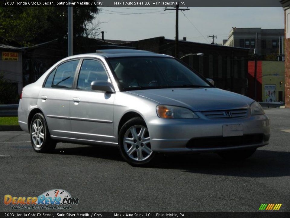 2003 Honda Civic EX Sedan Satin Silver Metallic / Gray Photo #1