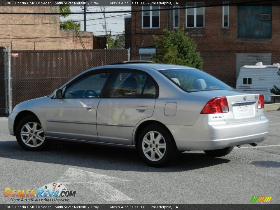 2003 Honda Civic EX Sedan Satin Silver Metallic / Gray Photo #2