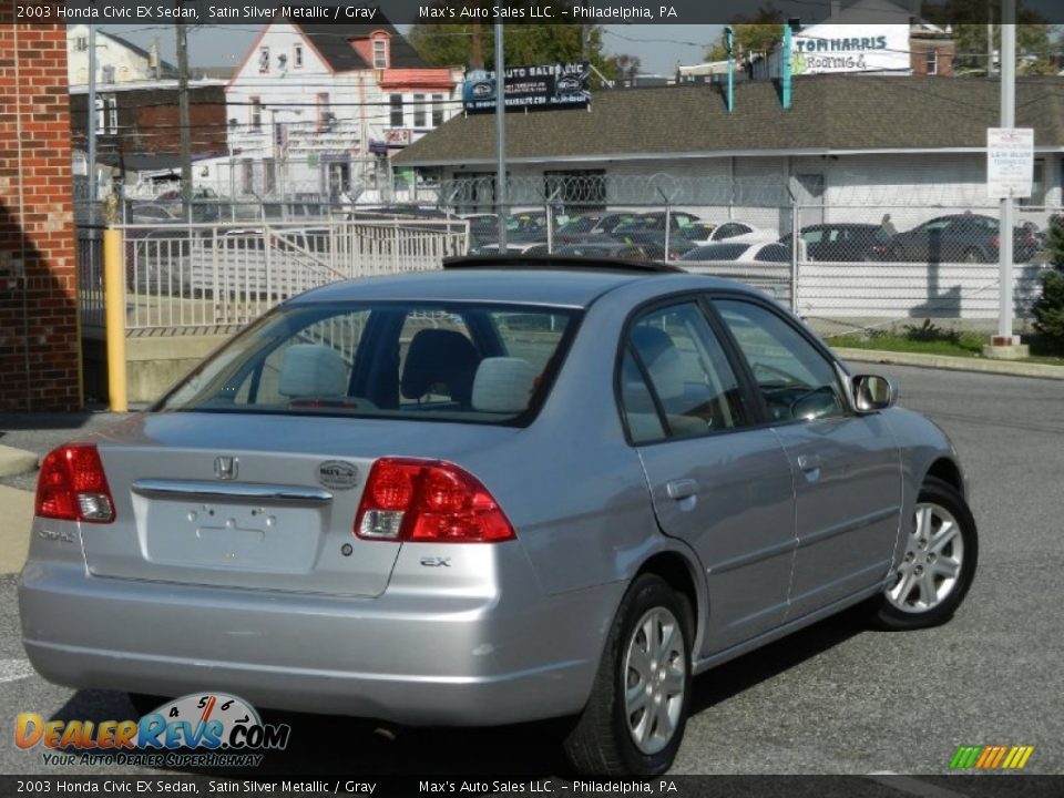 2003 Honda Civic EX Sedan Satin Silver Metallic / Gray Photo #4