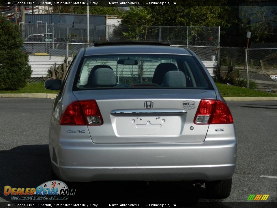 2003 Honda Civic EX Sedan Satin Silver Metallic / Gray Photo #7