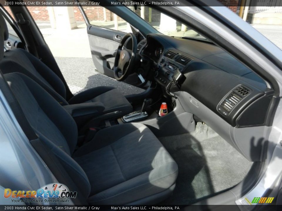 2003 Honda Civic EX Sedan Satin Silver Metallic / Gray Photo #15