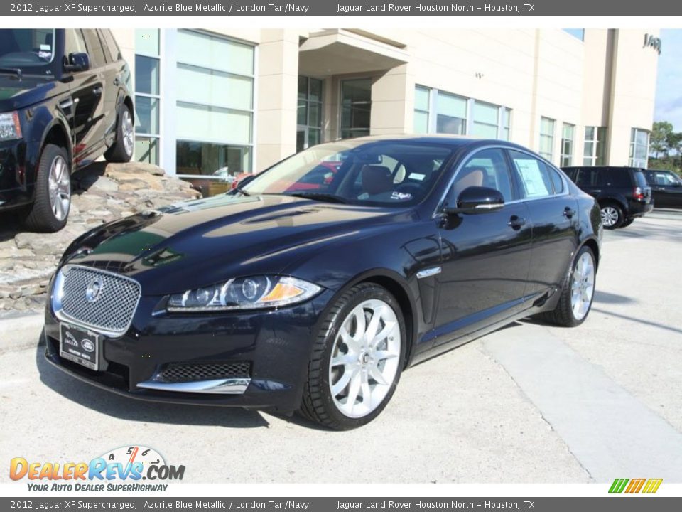 2012 Jaguar XF Supercharged Azurite Blue Metallic / London Tan/Navy Photo #9