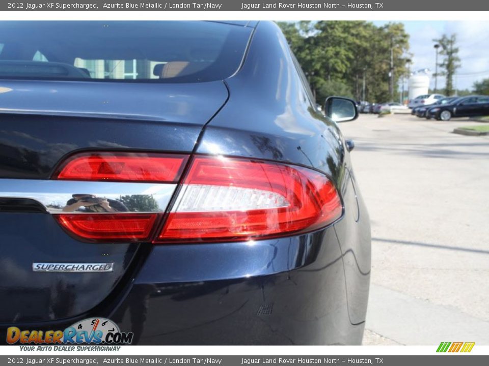 2012 Jaguar XF Supercharged Azurite Blue Metallic / London Tan/Navy Photo #12