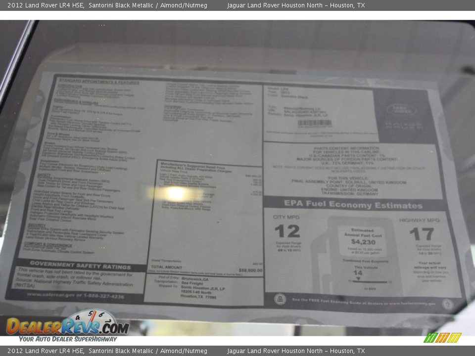 2012 Land Rover LR4 HSE Santorini Black Metallic / Almond/Nutmeg Photo #23