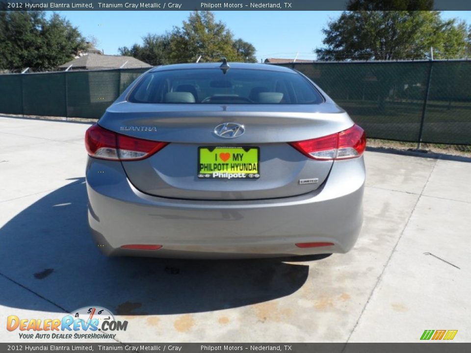 2012 Hyundai Elantra Limited Titanium Gray Metallic / Gray Photo #4