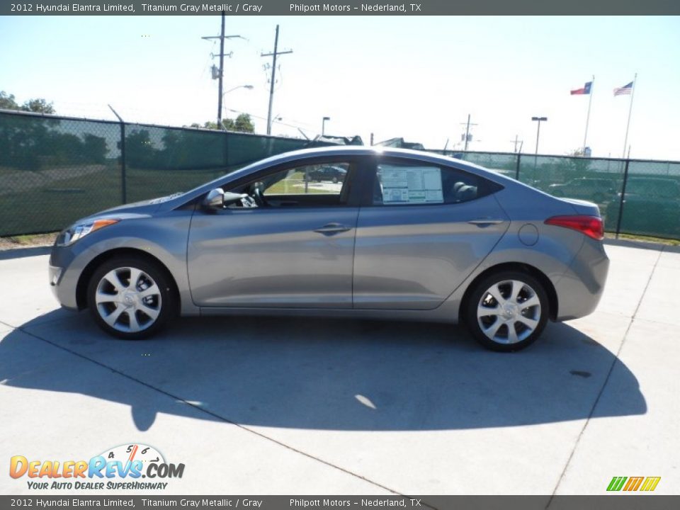 2012 Hyundai Elantra Limited Titanium Gray Metallic / Gray Photo #6