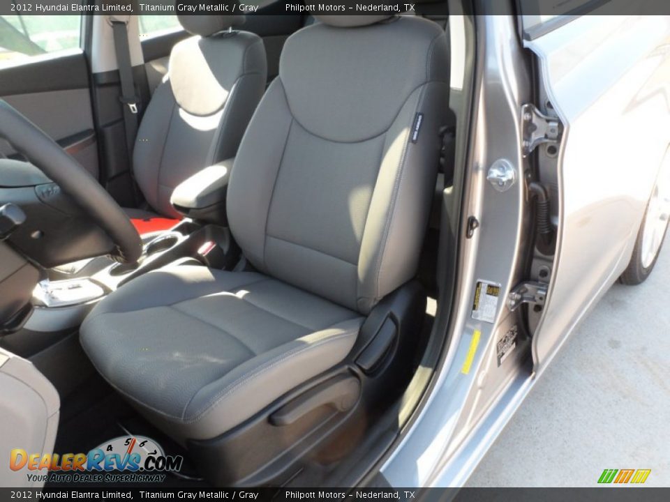 2012 Hyundai Elantra Limited Titanium Gray Metallic / Gray Photo #24