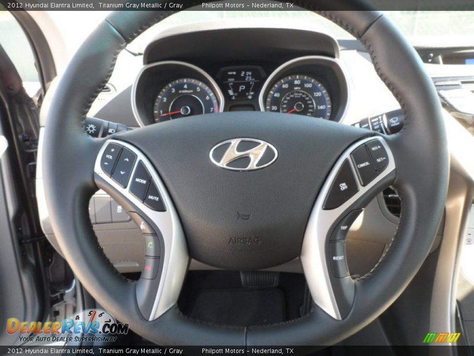 2012 Hyundai Elantra Limited Titanium Gray Metallic / Gray Photo #32