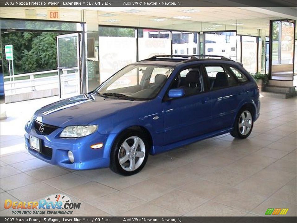 2003 Mazda Protege 5 Wagon Laser Blue Mica / Off Black Photo #9