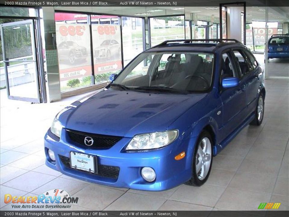 2003 Mazda Protege 5 Wagon Laser Blue Mica / Off Black Photo #10