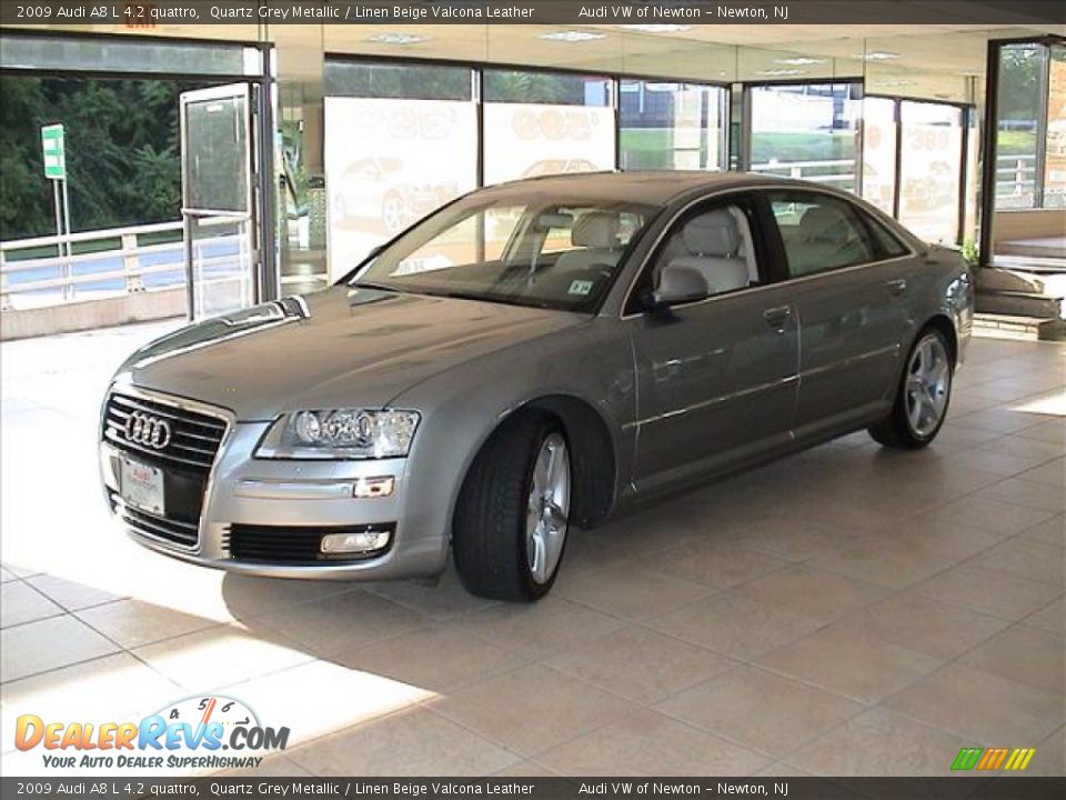 2009 Audi A8 L 4.2 quattro Quartz Grey Metallic / Linen Beige Valcona Leather Photo #1