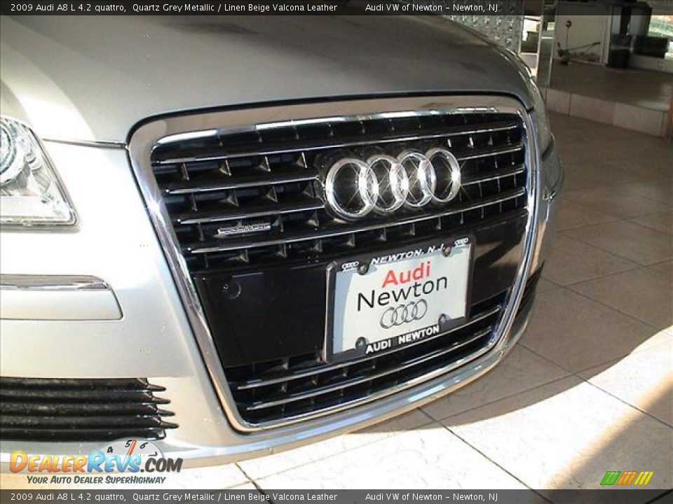 2009 Audi A8 L 4.2 quattro Quartz Grey Metallic / Linen Beige Valcona Leather Photo #10