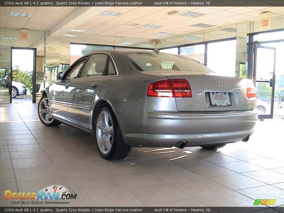 2009 Audi A8 L 4.2 quattro Quartz Grey Metallic / Linen Beige Valcona Leather Photo #19