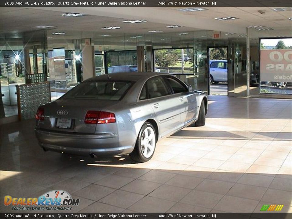 2009 Audi A8 L 4.2 quattro Quartz Grey Metallic / Linen Beige Valcona Leather Photo #23