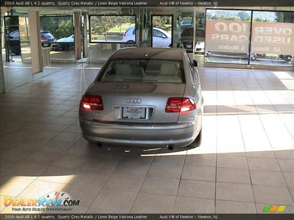 2009 Audi A8 L 4.2 quattro Quartz Grey Metallic / Linen Beige Valcona Leather Photo #24