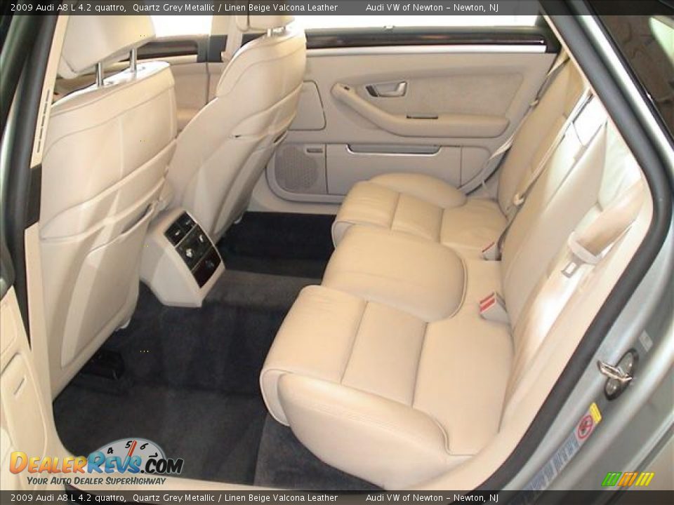 Linen Beige Valcona Leather Interior - 2009 Audi A8 L 4.2 quattro Photo #29