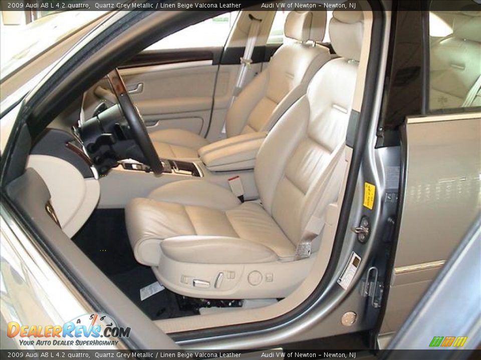 Linen Beige Valcona Leather Interior - 2009 Audi A8 L 4.2 quattro Photo #31