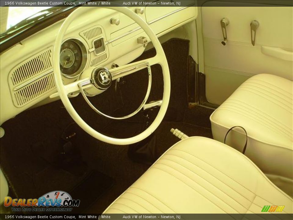 White Interior - 1966 Volkswagen Beetle Custom Coupe Photo #3