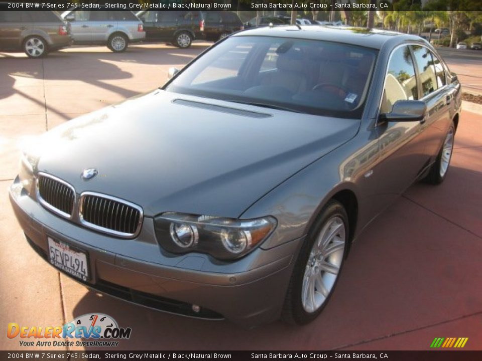 2004 BMW 7 Series 745i Sedan Sterling Grey Metallic / Black/Natural Brown Photo #1