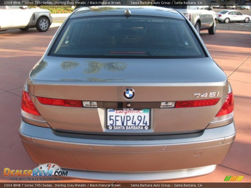 2004 BMW 7 Series 745i Sedan Sterling Grey Metallic / Black/Natural Brown Photo #4