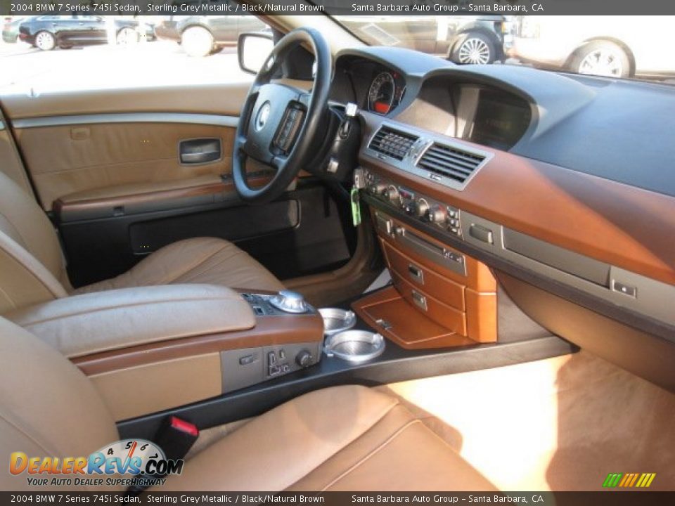 Black/Natural Brown Interior - 2004 BMW 7 Series 745i Sedan Photo #5