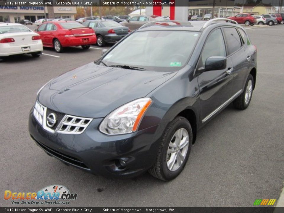 2012 Nissan Rogue SV AWD Graphite Blue / Gray Photo #3