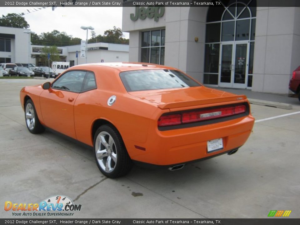 2012 Dodge Challenger SXT Header Orange / Dark Slate Gray Photo #3