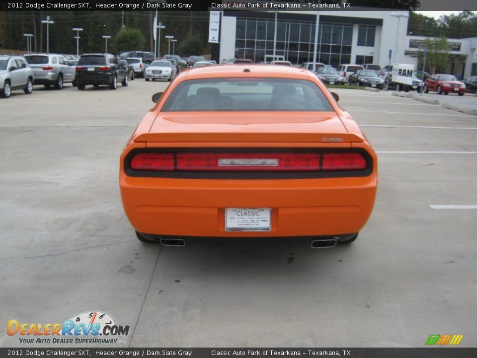 2012 Dodge Challenger SXT Header Orange / Dark Slate Gray Photo #4