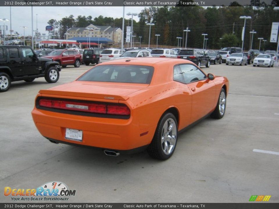 2012 Dodge Challenger SXT Header Orange / Dark Slate Gray Photo #5