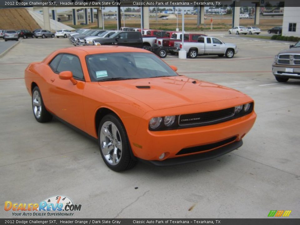 2012 Dodge Challenger SXT Header Orange / Dark Slate Gray Photo #7