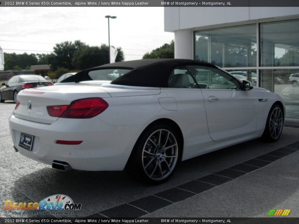 2012 BMW 6 Series 650i Convertible Alpine White / Ivory White Nappa Leather Photo #6