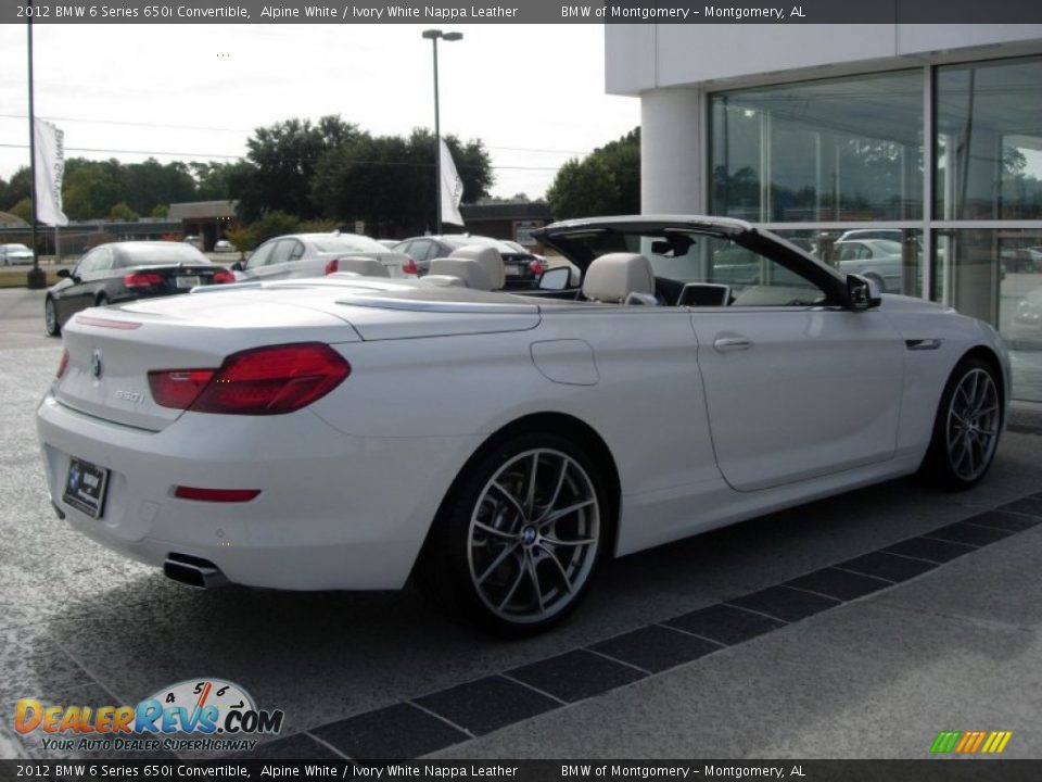 2012 BMW 6 Series 650i Convertible Alpine White / Ivory White Nappa Leather Photo #7