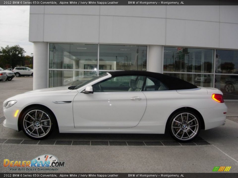 2012 BMW 6 Series 650i Convertible Alpine White / Ivory White Nappa Leather Photo #10