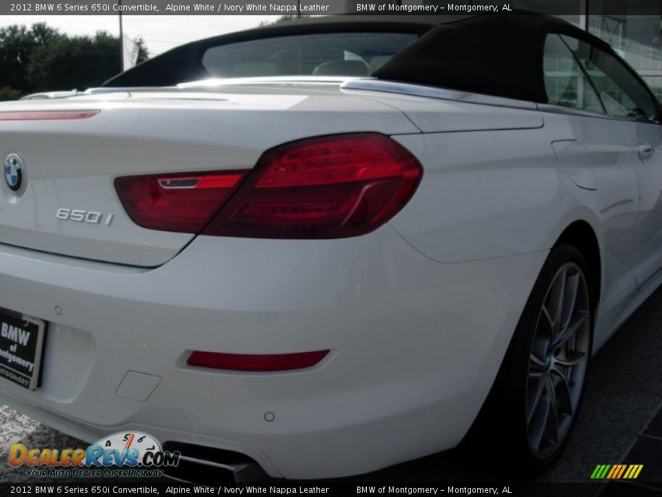 2012 BMW 6 Series 650i Convertible Alpine White / Ivory White Nappa Leather Photo #15