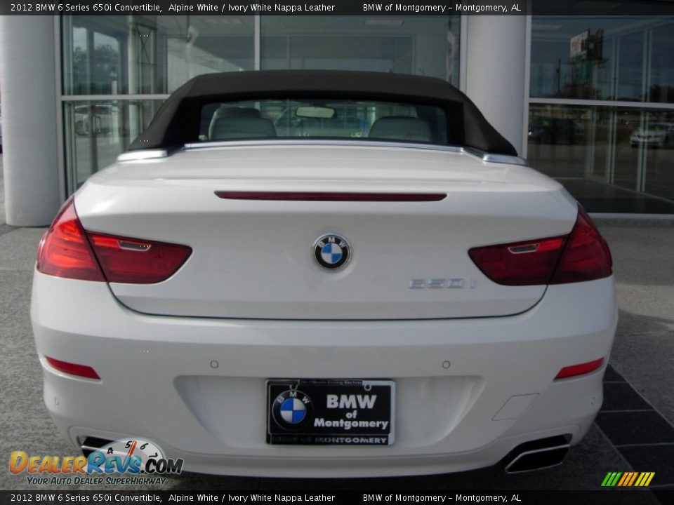 2012 BMW 6 Series 650i Convertible Alpine White / Ivory White Nappa Leather Photo #17