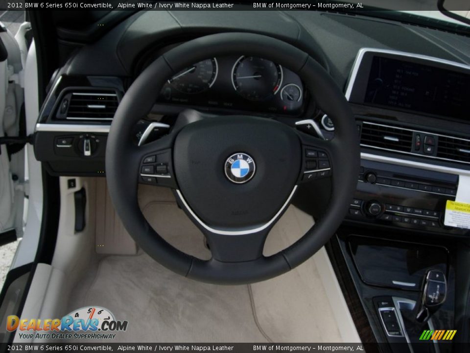 2012 BMW 6 Series 650i Convertible Alpine White / Ivory White Nappa Leather Photo #21